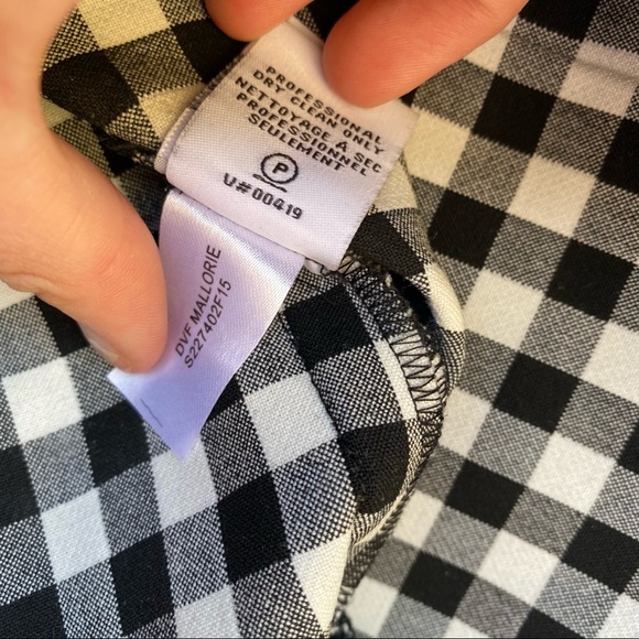 Diane von furstenberg Mallorie gingham peplum top size 4 - Picture 6 of 10